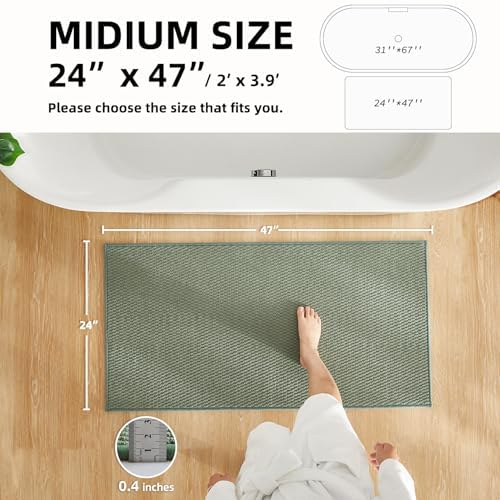 TYUU Bathroom Rugs Non Slip Washable, Super Absorbent Thin Bath Mat Quick Dry - Image 2