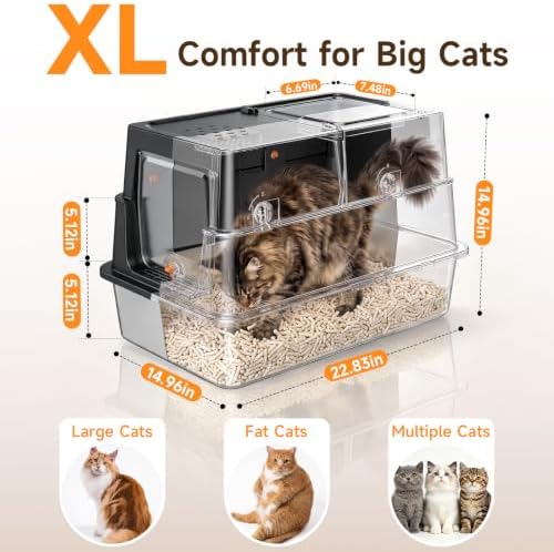 XL Enclosed Stainless Steel Litter Box - Image 2