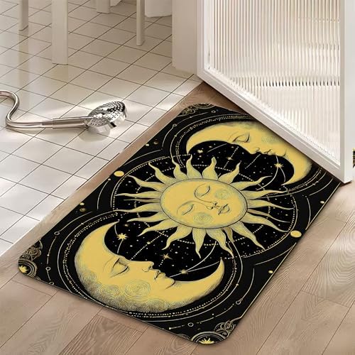 Bath Mats for Bathroom, Boho Sun Moon Bathroom Rugs, Celestial Diatomaceous - Image 5