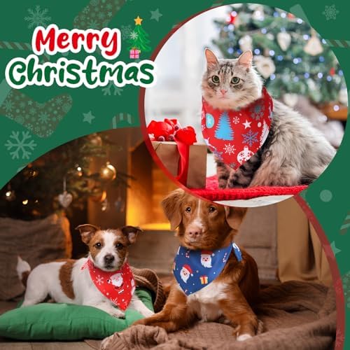 120 Pcs Christmas Dog Bandana Bulk Xmas Pet Scarf Assorted - Image 4