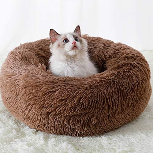 Plush Calming Donut Dog Bed for Small to Medium Dogs, 28 Inch Round Pet Bed - Image 2