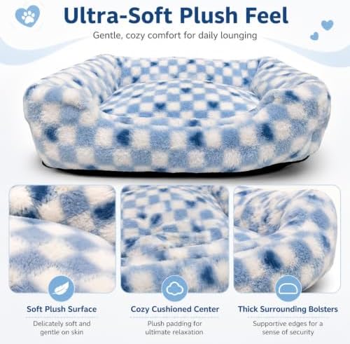 Washable Dog Bed for Small Medium Dogs, Soft Plush Pet Bed - Image 6