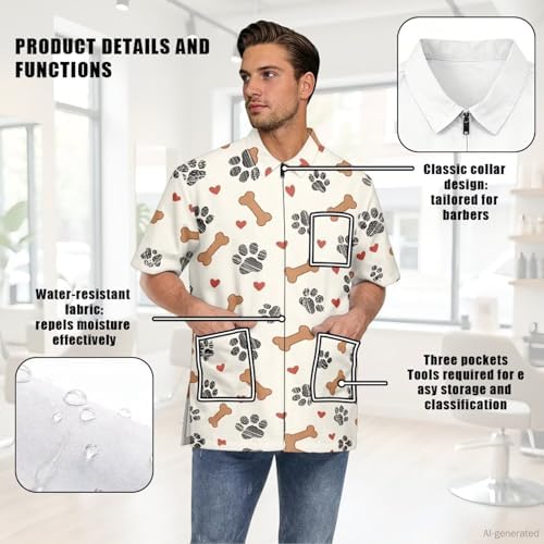Men’s Pet Barber Jacket, Professional Design Water & Hair Proof - Image 6