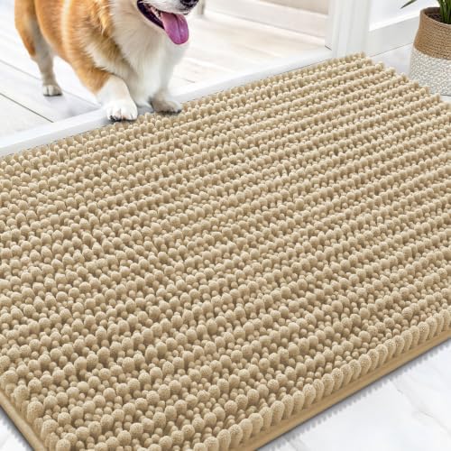 OLANLY Dog Door Mat for Muddy Paws 30x20, Ultra-Absorbent Chenille Mud Mat by OLANLY