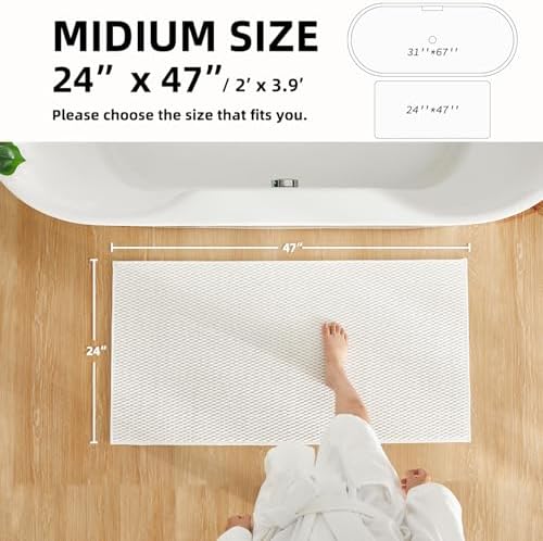 TYUU Bathroom Rugs Non Slip Washable, Super Absorbent Thin Bath Mat Quick Dry - Image 2