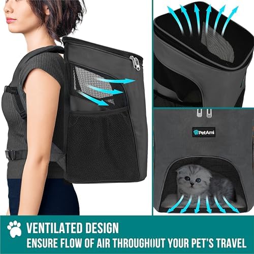 PetAmi Cat Backpack Carrier for Small Dogs and Large Cats, Airline Approved - Image 4