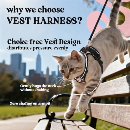 rabbitgoo Cat Harness and Leash Set, Escape Proof Vest, Berry Pounce - Image 3