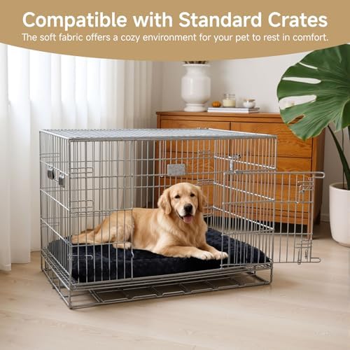 Exsnugy Washable Dog Bed Mat Medium Size Fluffy Pet Crate Pad 30x19 - Image 3