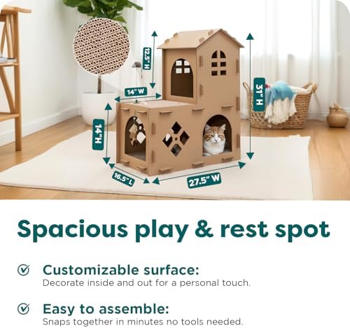 FurHaven Farmhouse Multi-Level Cardboard Cat House - Image 3