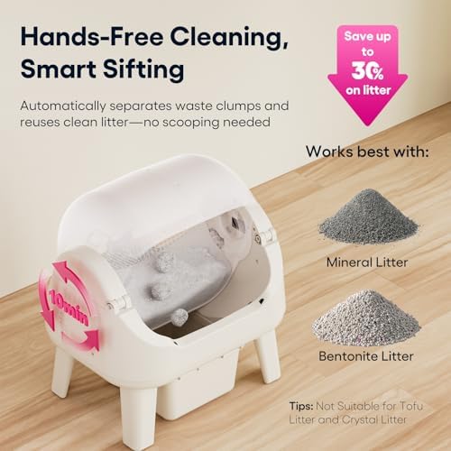 PetPivot Self Cleaning Litter Box, Open Top Automatic Cat Litter Box - Image 5