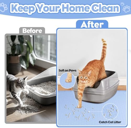Silicone Cat Litter Mat for Litter Box 40”x28” Large Cat Mat - Image 3