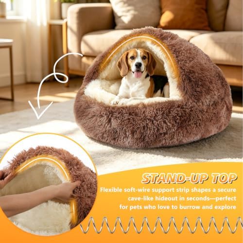 NOYAL Hooded Donut Bed, Calming Cave - Image 6
