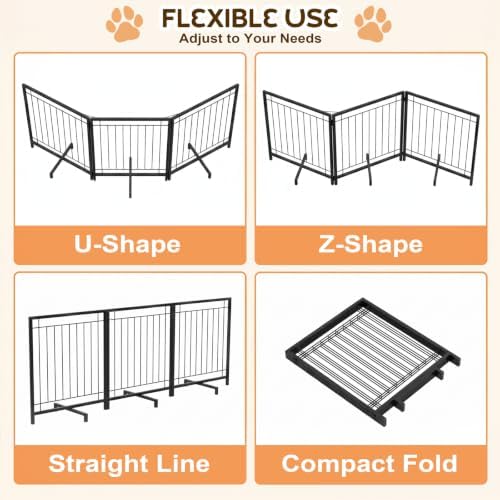 Freestanding Dog Fence Indoor, 3-Panel Foldable Dog Gate - Image 4