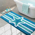 Blue Beach Runner Bathroom Rugs Non Slip Absorbent Microfiber by Cevolyn