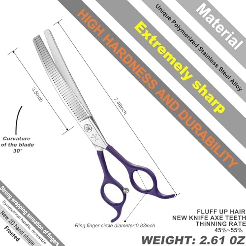 High-end Professional Dog Grooming Curved Thinning Scissors Teeth Blending - Image 2