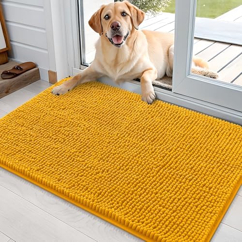 OLANLY Dog Door Mat for Muddy Paws 35x24, Super Absorbent Chenille Mud Mat by OLANLY