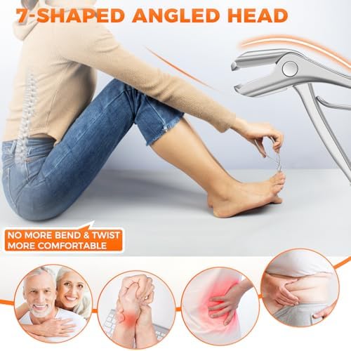 Toenail Clippers for Thick Toenails for Seniors, Angled Head Wide Opening - Image 2