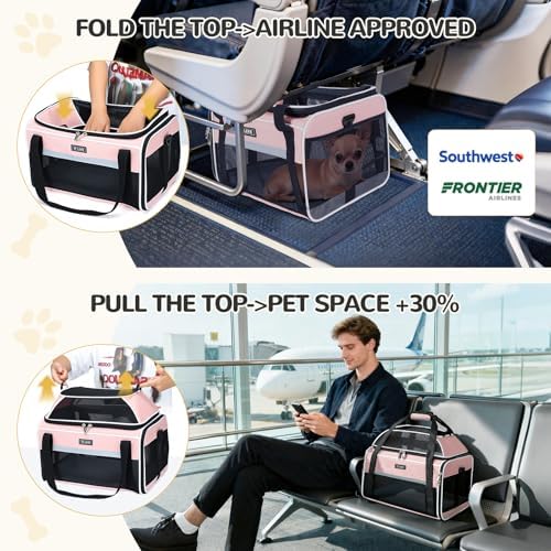 Lekereise Top-Expandable Pet Carrier 18x13x9.5 Inch Southwest Frontier Airline - Image 5
