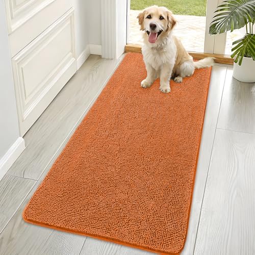 OLANLY Dog Door Mat for Muddy Paws 70x35, Super Absorbent Chenille Mud Mat by OLANLY