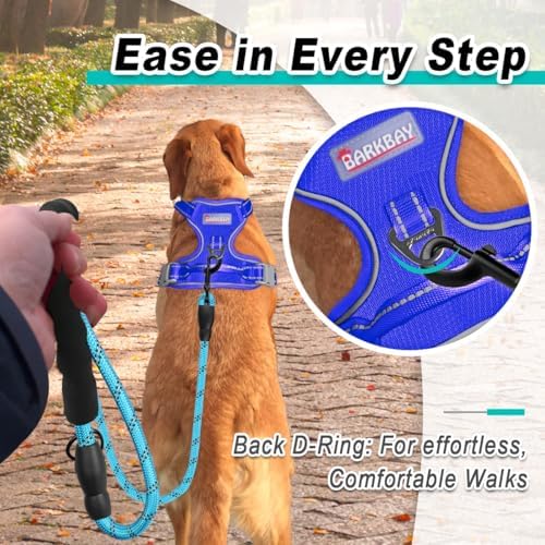 BARKBAY Dog Harness for Medium Sized Dog No Pull Mesh 2 Clips Dog Vest - Image 3