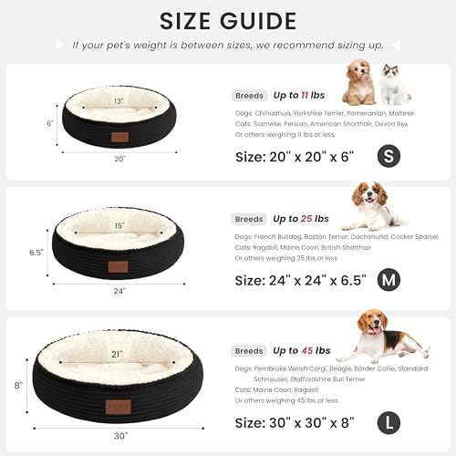 Love's cabin Round Donut Cat and Dog Cushion Bed, 20in Pet Bed - Image 3