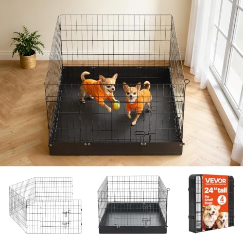 VEVOR Dog Playpen, 24 Inch 4-Panel Metal Puppy Pen by VEVOR