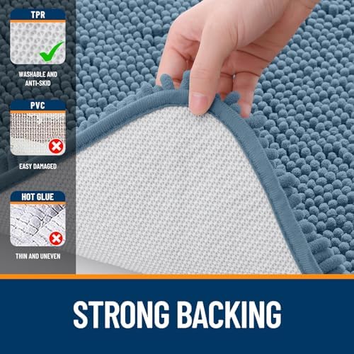 OLANLY Bathroom Runner Rugs 59x20, Extra Soft Absorbent Chenille Bath Rugs - Image 6