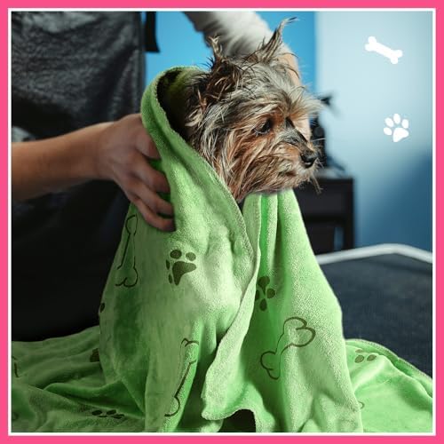 8 Pcs Dog Towel for Drying, 18 x 28 Inch, Dog Paw and Bone, Sweet Color - Image 4
