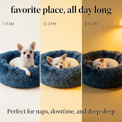 nononfish Donut Dog Bed for Small Dogs, Plush Calming Round Bed - Image 6