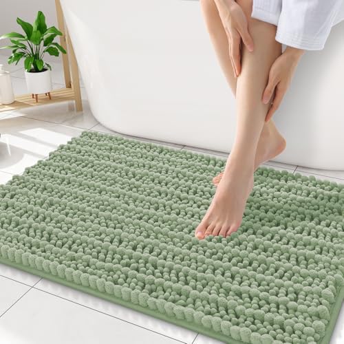 Smiry Bathroom Rugs 32X20, Extra Soft Rubber Backing Chenille Bath Mats by Smiry
