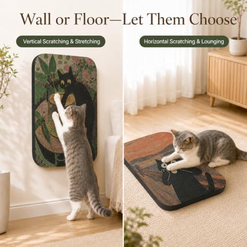 2 Pack Cat Wall Scratcher, Art Cat Scratching Board - Image 5