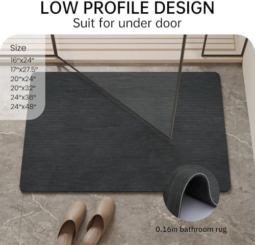 Mecko Bath Mat Ultra Thin Black - Image 2