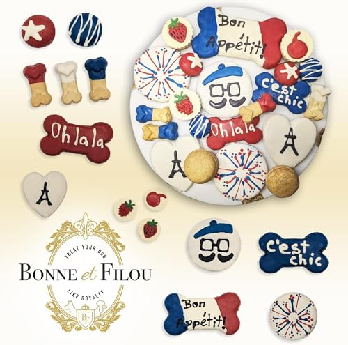 Bonne et Filou French Style Dog Treats, Gourmet Gift Box, 21 Luxury Macarons, Truffles & Bone Cookies, Healthy & Delicious Snacks for Medium to Large Dogs - Image 6