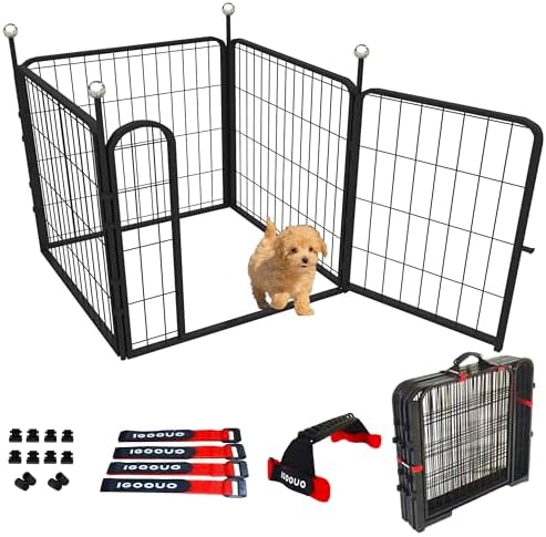 Puppy Playpen, IGOOUO 24'' Portable Dog Playpen by IGOOUO