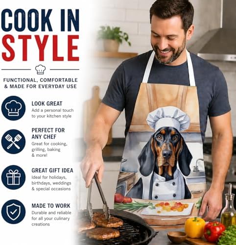 Caroline's Treasures Black and Tan Coonhound The Chef Apron Cooking Kitchen - Image 2