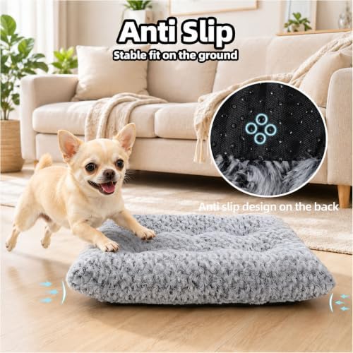 Dog Bed Small Size, Plush Washable Pet Bed Mat, Dog Crate Bed 17"x14" - Image 4