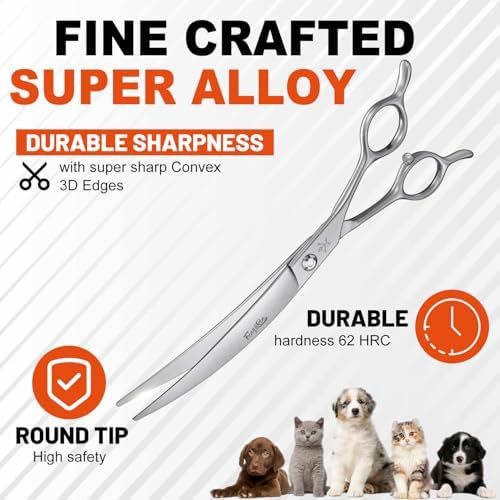 High-end Professional Dog Grooming Curved Scissors Pet Curved Shears 7.5 Inches - Image 5
