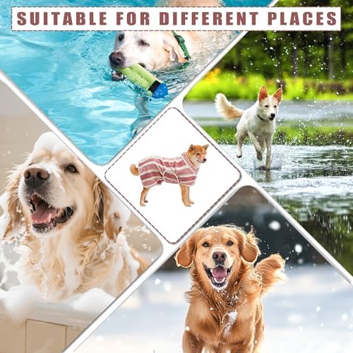 Fast‑Drying Dog Bathrobe, Absorbent Striped Pet Towel - Image 4