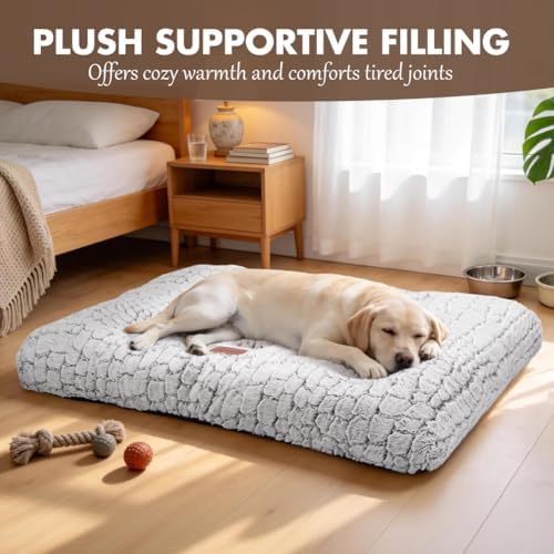 Dog Bed Crate Pad for Medium Dogs 36"x24" White - Image 3