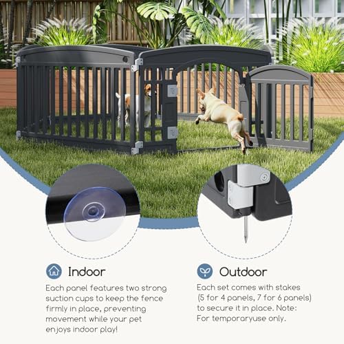 DUMOS Plastic Dog Playpen, 24 Inch 6 Panels Small Pet Fence Play Pen - Image 3