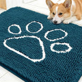 OLANLY Dog Door Mat for Muddy Paws 30x20, Paw Print Design Chenille Mud Mat by OLANLY