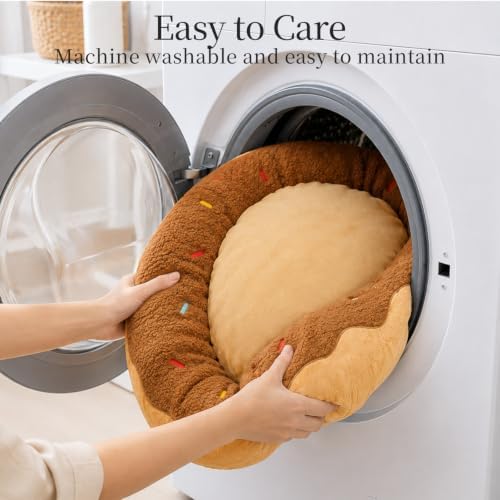 Donut Calming Cat Bed for Indoor Cats, Washable Pet Bed - Image 6