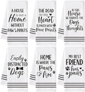 Paws Print Hand Towel, 6 Pack Kitchen Dish Cloths Set Dog Lovers Gift by GROBRO7