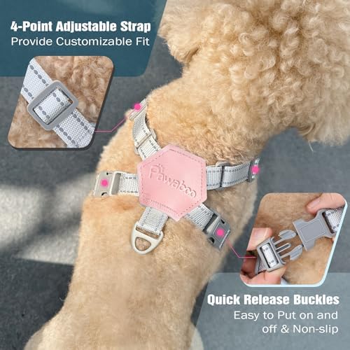 Pawaboo Small Dog Harness and Leash Set, Puppy Harness X-Frame Adjustable - Image 4