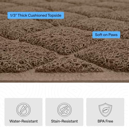 GORILLA GRIP Cat Litter Box Mat, Coiled Mesh Trapping Mats, 35x23 Brown - Image 5