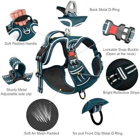 Timos Dog Harness Medium Sized, Quick Release 3 Buckles - Image 4