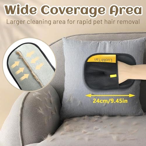2 Pack Pet Hair Removal Gloves, Reusable Electrostatic Pet Hair Remover - Image 3