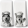 Dog Kitchen Towels Decor Set of 2 by BCUANGD