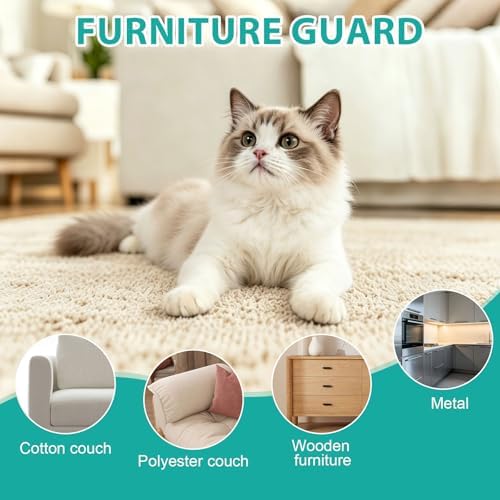 Cat Scratch Furniture Protector, 196.9" x 17.7" Thickened Transparent - Image 6