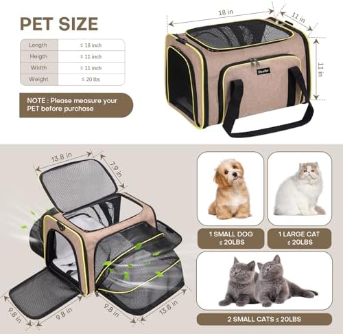 Pet Carrier, Large Soft Sided Expandable Travel Carrier - Image 5